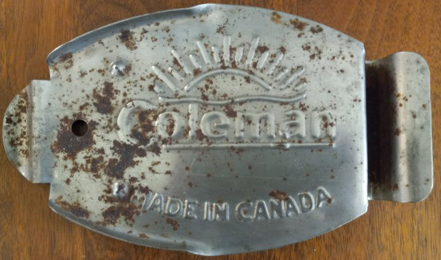 Front of Vintage Coleman Iron Trivet available on heinventures.ca