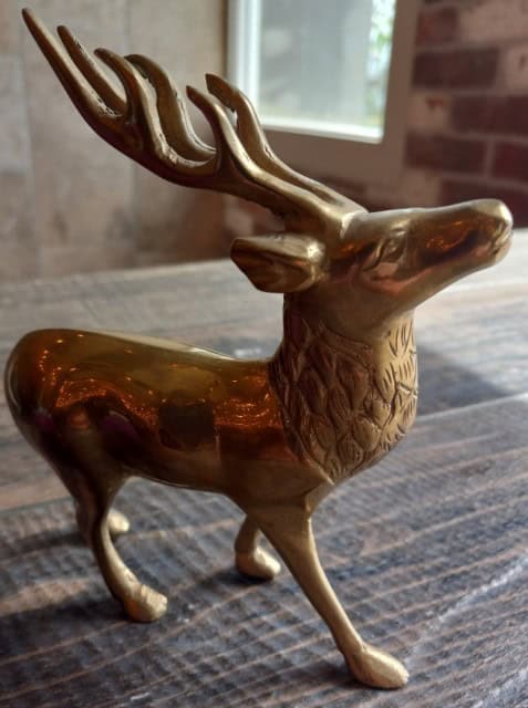 Vintage Brass Reindeer available on heinventures.ca