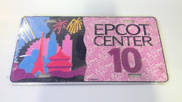 Disney Epcot Center 10th Anniversary Decorative License Plate in Original Wrapping for sale