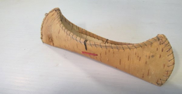 Vintage Mini Birch Bark Canoe (8" Long) for sale