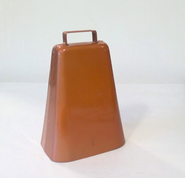 Large Copper Tone Steel Cow Bell for sale