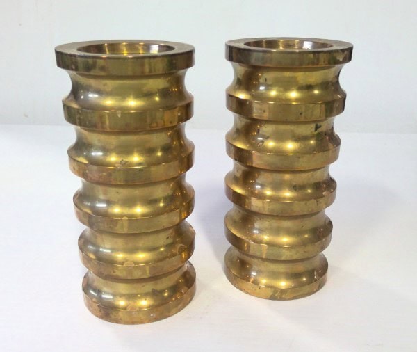 Set of 2 Solid Brass Made in India Candle Stick Holders for sale