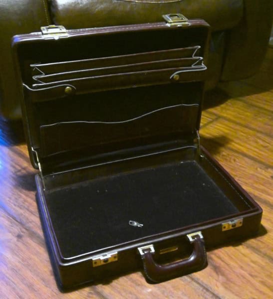 Vintage Briefcase By Stradellina - Brown Burgundy for sale