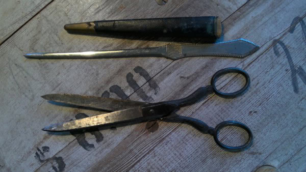 Antique R.A. Koch & Co. Germany Scissors and Letter Opener Set in Case for sale