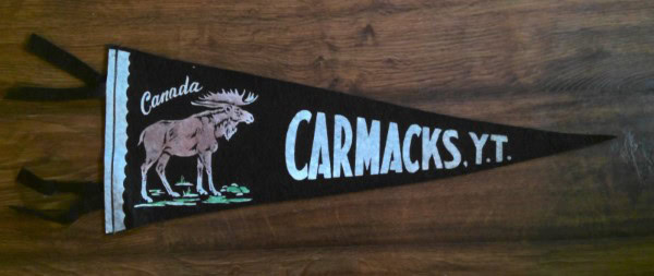 Vintage Carmacks Yukon Territory Felt Pennant C.1950s for sale