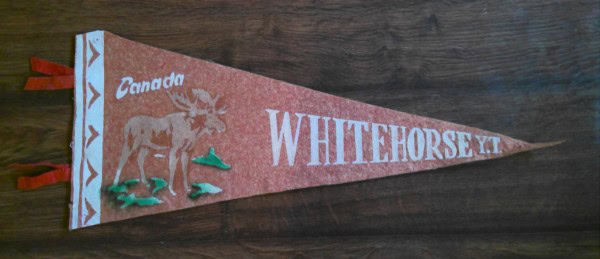 Vintage Whitehorse Yukon Territory Felt Pennant C.1950s for sale