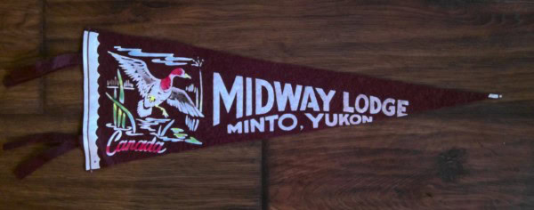 Vintage Midway Lodge Minto Yukon Felt Pennant C. 1950s. for sale