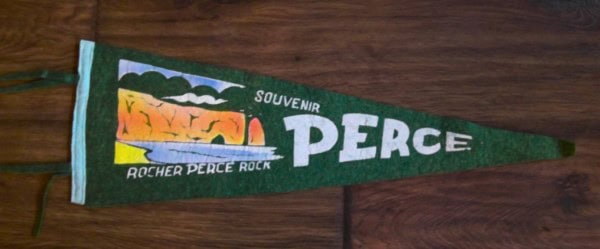 Vintage Percé Quebec Souvenir Felt Pennant for sale