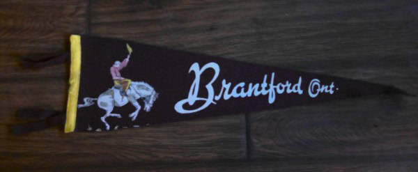 Vintage Brantford Ontario Felt Souvenir Pennant for sale