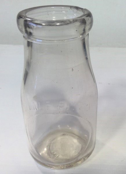 Vintage Half Pint Glass Milk Bottle available on heinventures.ca