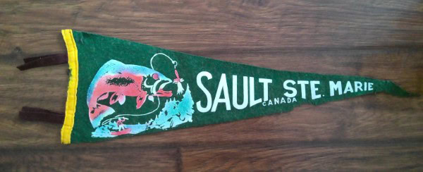 Vintage Sault Ste Marie Ontario Souvenir Felt Pennant for sale