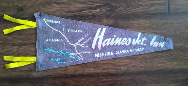 Vintage 1950s Haines Junction Inn Yukon Felt Pennant for sale