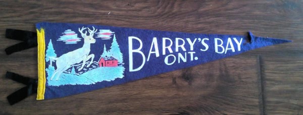 Vintage Barry's Bay Ontario Felt Pennant for sale