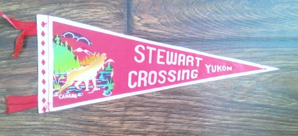 Vintage 1950s Stewart Crossing Yukon Souvenir Pennant for sale