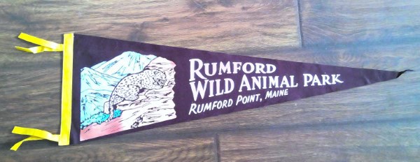 Vintage Rumford Wild Animal Park Rumford Point Maine Souvenir Pennant for sale