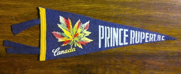 Vintage Prince Rupert B.C. Souvenir Pennant for sale