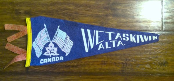 Vintage Wetaskiwin Alberta Souvenir Pennant for sale