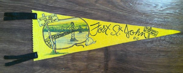 Vintage 1950s Fort St. John B.C. Souvenir Pennant for sale