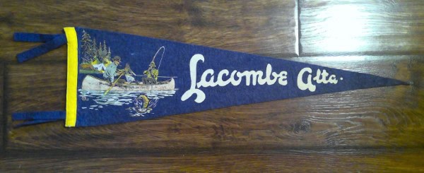 Vintage 1950s Lacombe Alberta Souvenir Pennant for sale