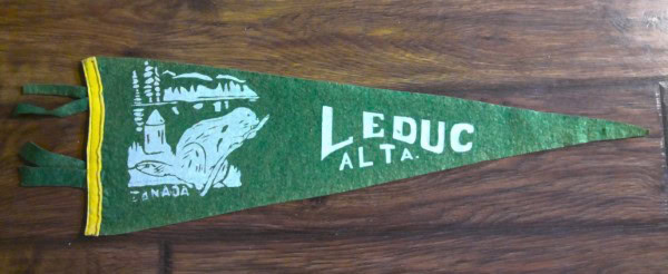 Vintage 1950s Leduc Alberta Souvenir Pennant for sale