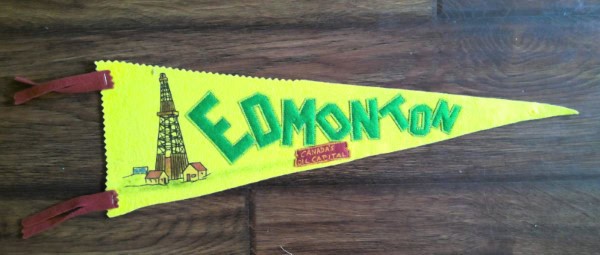 Vintage 1950s Edmonton Alberta Souvenir Pennant for sale