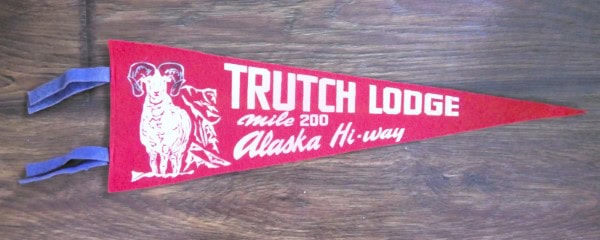 Vintage 1950s Trutch Lodge B.C. Souvenir Pennant for sale