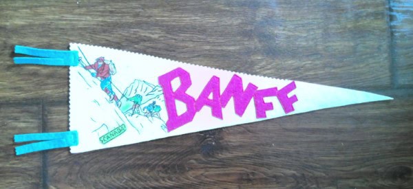 Vintage 1950s Banff Alberta Canada Souvenir Pennant for sale