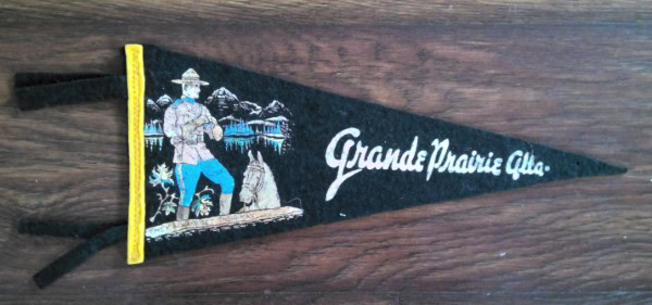 Vintage 1950s Grande Prairie Alberta Souvenir Pennant for sale