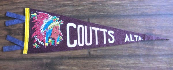 Vintage 1950s Coutts Alberta Souvenir Pennant for sale