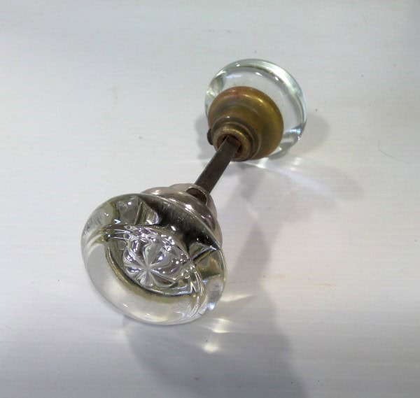 Antique Glass Handle Door Knob Set for sale