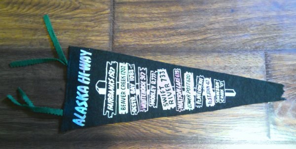 Vintage Vintage 1950s Alaska Hi-Way Souvenir Pennant for sale