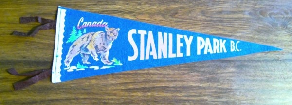 Vintage Stanley Park B.C. Souvenir Pennant for sale