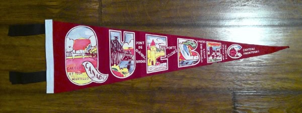 Vintage Quebec Canada Souvenir Pennant for sale