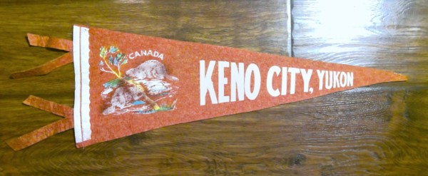 Vintage 1950s Keno City Yukon Souvenir Pennant for sale