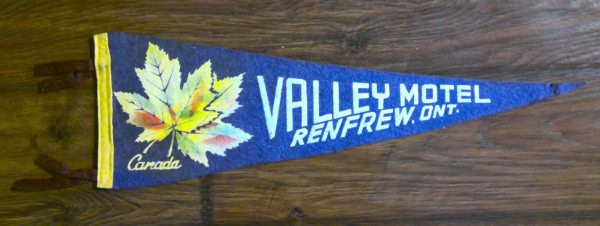 Vintage Valley Motel Renfrew Ontario Souvenir Pennant for sale