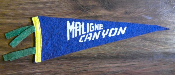 Vintage Maligne Canyon Jasper National Park Souvenir Pennant for sale