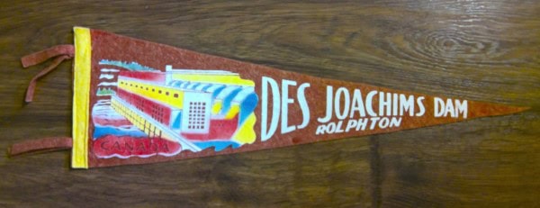 Vintage Des Joachims Dam Rolphton Ontario Souvenir Pennant for sale