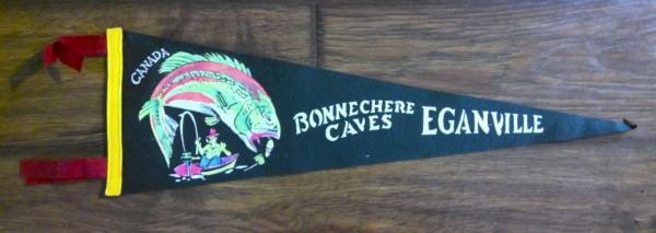 Vintage Bonnechere Caves Eganville Ontario Souvenir Pennant for sale