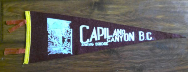 Vintage Capilano Canyon Swing Bridge B.C. Souvenir Pennant for sale