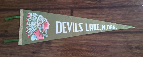 Vintage Devils Lake North Dakota Souvenir Pennant for sale