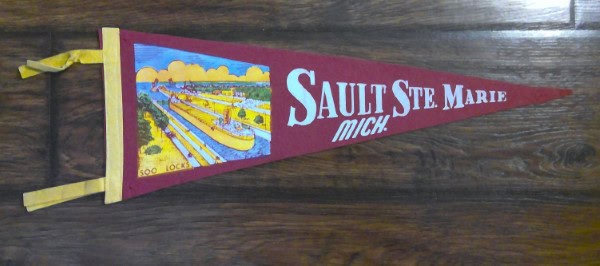 Vintage Sault Ste Marie Michigan Souvenir Pennant for sale