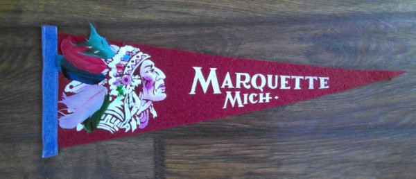 Vintage Marquette Michigan Souvenir Pennant for sale