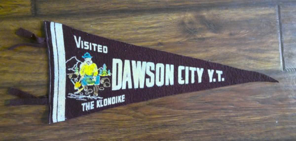 Vintage 1950s Dawson City Yukon Souvenir Pennant for sale