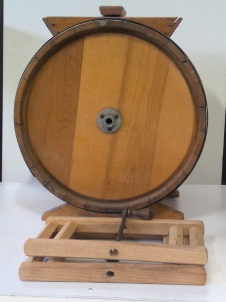 Antique Wood Slat Cylinder Butter Churn for sale