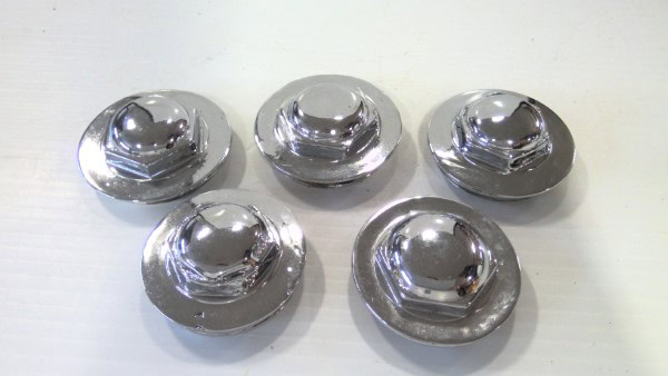 Lot of 5 Antique Car Axle Dust / Grease Caps. for sale