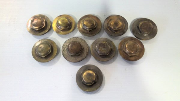 Lot of 10 Wider Flange Antique Car Axle Thread on Dust / Grease Cap for sale