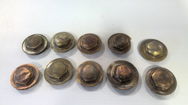 Lot of 10 Antique Car Axle Thread on Dust / Grease Caps for sale