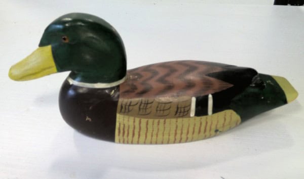 Vintage Wooden Mallard Duck Figurine for sale