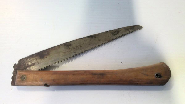 Vintage Wood Handled Folding Hand Saw for sale