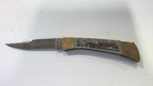 Vintage Eagle Taiwan Stainless Steel Folding Pocket Knife for sale